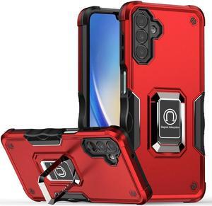 Military Grade Shockproof Hybrid Armor Case with Ring Grip for Samsung Galaxy A15 5G - Red