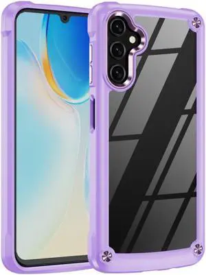 Military Grade Tough Shield Snap-on Transparent Case for Samsung Galaxy A15 5G - Purple