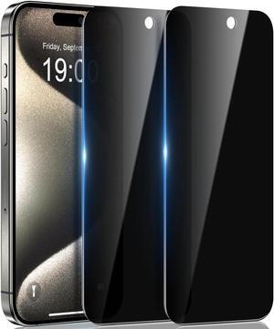 2-Pack Privacy Tempered Glass Screen Protector for iPhone 15