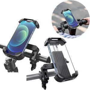 Bicycle Motorcycle Handlebar Cell Phone Mount with Security Lock - Black