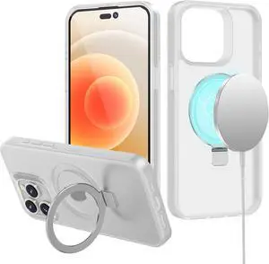 Frosted MagSafe Stand Case for iPhone 15 Pro - Clear