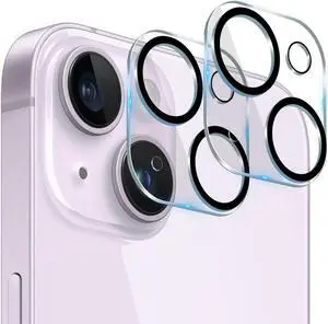 2-Pack HD Tempered Glass Camera Lens Protector for iPhone 15 / iPhone 15 Plus