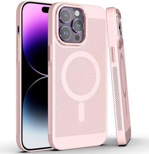 Perforated Heat Dissipation Case with MagSafe for iPhone 15 Pro - Pink