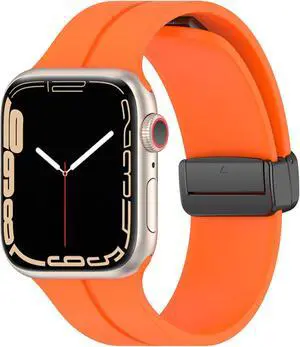 Premium Silicone Band with Magnetic Buckle for Apple Watch 41mm / 40mm / 38mm - Orange