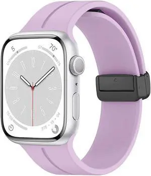 Premium Silicone Band with Magnetic Buckle for Apple Watch 41mm / 40mm / 38mm - Purple