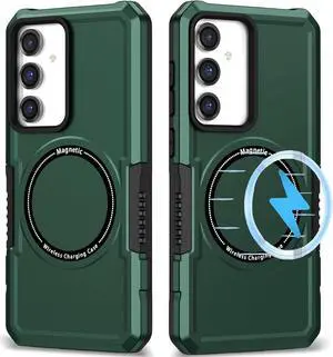 Shockproof Hybrid Case with MagSafe Magnetic Ring for Samsung Galaxy S23 FE - Green