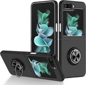 Slim Protective Cover with Ring Grip for Samsung Galaxy Z Flip 5 - Black Slim Protective Cover with Ring Grip for Samsung Galaxy Z Flip 5 - Black
