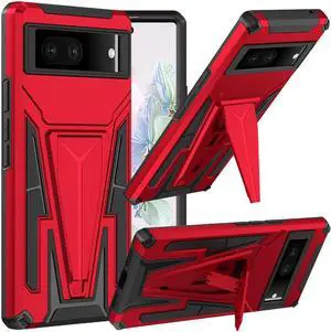 Transformer Hybrid Case with Kickstand for Google Pixel 7 - Red