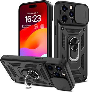 Elite Series Hybrid Case with Ring Grip and Camera Lens Cover for iPhone 15 Pro - Black
