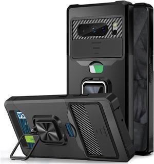 Military Grade All-In-One Ring Stand Card Case for Google Pixel 8 Pro - Black