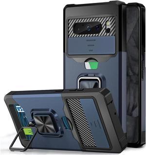 Military Grade All-In-One Ring Stand Card Case for Google Pixel 8 Pro - Blue
