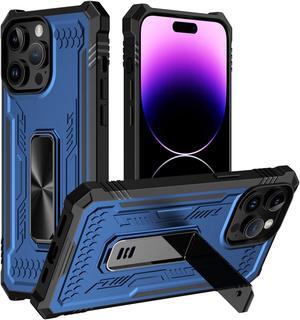 Military Grade Hybrid Case with Kickstand for iPhone 15 - Blue