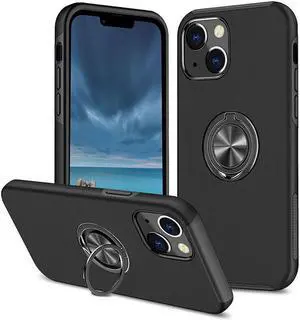 360 Rotating Ring Grip Hybrid Case for iPhone 15 Plus - Black
