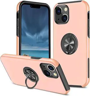 360 Rotating Ring Grip Hybrid Case for iPhone 15 - Rose Gold