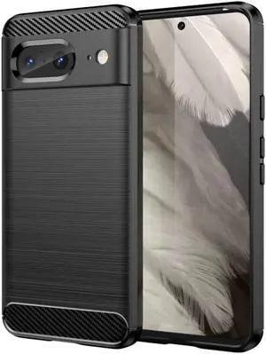 Brushed Metal Design TPU Case for Google Pixel 8 - Black