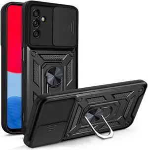 Elite Series Hybrid Case with Ring Grip and Camera Lens Cover for Samsung Galaxy S23 FE - Black