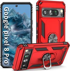 Military Grade Hybrid Case with Ring Grip for Google Pixel 8 Pro - Red