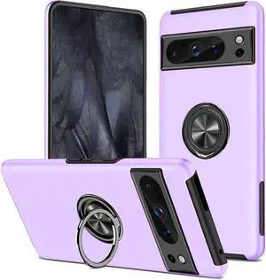 360 Rotating Ring Grip Hybrid Case for Google Pixel 8 Pro - Purple