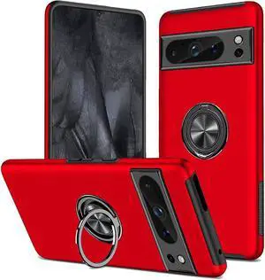 360 Rotating Ring Grip Hybrid Case for Google Pixel 8 Pro - Red