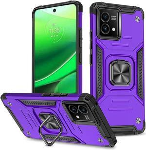Robust Series Dual Layer Hybrid Case with Ring Grip for Motorola Moto G Stylus 5G 2023 - Purple