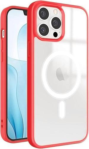 MagSafe Compatible Premium Hybrid Protective Case for iPhone 15 Pro Max - Red