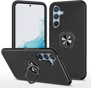360 Rotating Ring Grip Hybrid Case for Samsung Galaxy S23 FE - Black