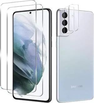 2+2 Combo Pack 2-Pack Tempered Glass Screen Protector + 2-Pack Camera Lens Protector for Samsung Galaxy S21 FE 5G