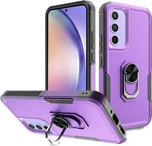 Military Grade TUFF Shockproof Hybrid Case with Ring Grip for Samsung Galaxy S23 FE - Purple