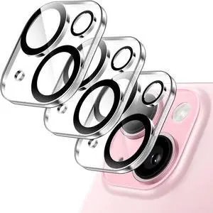 3-Pack HD Tempered Glass Camera Lens Protector for iPhone 15 / iPhone 15 Plus