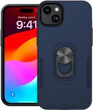 TUFF Hybrid Case with Ring Grip for iPhone 15 - Navy Blue TUFF Hybrid Case with Ring Grip for iPhone 15 - Navy Blue