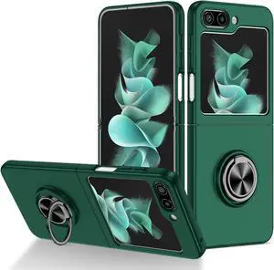 Slim Protective Cover with Ring Grip for Samsung Galaxy Z Flip 5 - Green