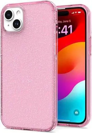 Stardust Glitter Hybrid Case for iPhone 15 - Pink
