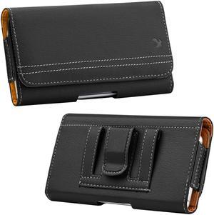 Premium Horizontal Leather Pouch Case (6.5 inch & Above Screen Size) - Black