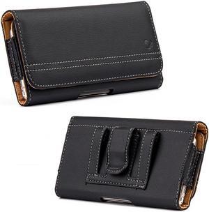 Premium Horizontal Leather Pouch Case (6 to 6.49 inch Screen Size) - Black