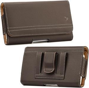 Premium Horizontal Leather Pouch Case (6.5 inch & Above Screen Size) - Brown