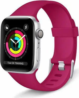 Aluminum Buckle Silicone Band Strap for Apple Watch 49mm / 45mm / 44mm / 42mm - Red