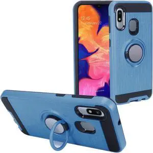 Multifunctional Hybrid Armor Case with Smart Loop Ring Holder for Samsung Galaxy A10e - Blue