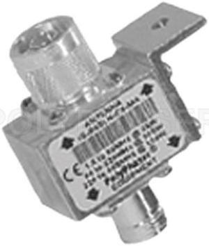 Polyphaser IS-B50LN-C0-MA DC Blocked Bulkhead Lightning Arrestor for 10-1000 MHz with N-Male Surge Side and N-Female Protected Side, 50K Amp Surge Rating