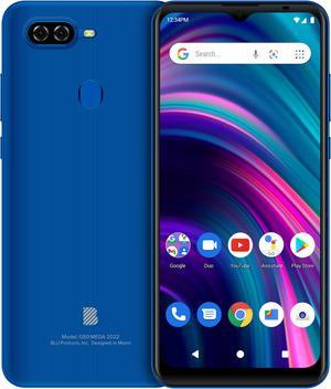 BLU G50 Mega 2022 G0670WW 32GB Dual SIM GSM Unlocked Android Smartphone - Blue