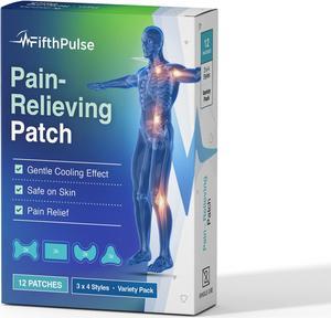 FifthPulse Pain Relief Cold Patches, Variety Pack for Different Types of Uses - 12-Pack
