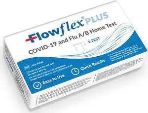 Flowflex Plus COVID-19 and Flu A/B Home Test - (1 Package 1 Test) Flu A&B 3-in-1 Antigen Rapid Test, Results in 15 Minutes, FDA Authorized