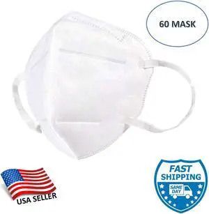 WeCare Disposable Face Mask, Anti Fog Respirator (60 Pack Individually Wrap) - White
