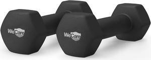 WeCare Neoprene Coated 10 Lbs Dumbbells for Non-Slip Grip (Set of Two) - Black