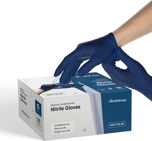 Fifth Pulse Nitrile Exam Latex Free & Powder Free Gloves - Lavender - Box of 50 Gloves (Small) Navy L Size 50 pack