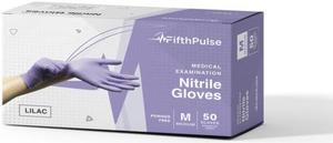 Fifth Pulse Nitrile Exam Latex Free & Powder Free Gloves - Lilac - Box of 200 Gloves (Large)