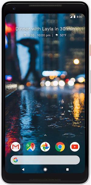 Google Pixel 2 XL 64GB Unlocked GSM/CDMA 4G LTE Octa-Core Phone w/ 12.2 MP Camera - Black & White