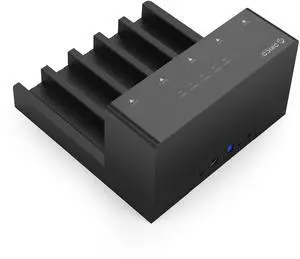 ORICO 5-Bay Exposed Hard Drive Docking Station with Offline Cloning, 50TB Capacity, USB 3.0 (5Gbps), Vertical Open-Air Cooling, Tool-Free Plug & Play