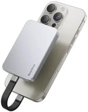 ORICO BookDrive P10Plus 2TB Portable SSD for Labtop & USB-C Smartphone - MagSafe Compatible External Solid State Drive with 100W PD Charging, 1000MB/s Speed, (Includes 2 MagSafe Rings)