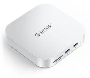 ORICO MiniLink Mac mini M4 Hub with SATA SSD Enclosure, 5Gbps USB 3.0 Port, SD 3.0/TF 3.0 Card Readers, 3.5mm Headphone Jack and Microphone Jack (M410P)