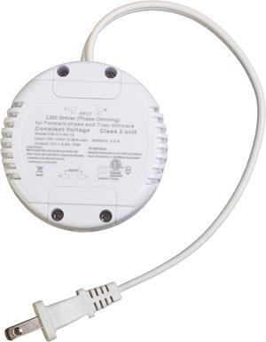 Dimmable LED Driver, 12v 30w Power Supply, Round Shape 2.5A, AC 100v-130v to DC Class 2 Triac ETL Listed for LED Light Strip Module